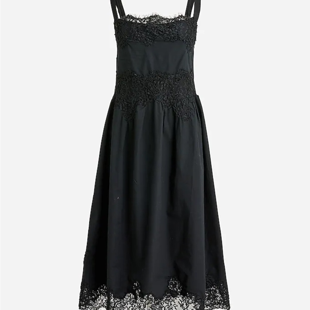 NWT J. Crew Philomena Dress Lace Embroidered Black SOLD OUT - Size XS